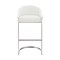 Armen Living Atherik Counter Stool in Brushed Stainless Steel with White Faux Leather 840254335844 - alternate 2